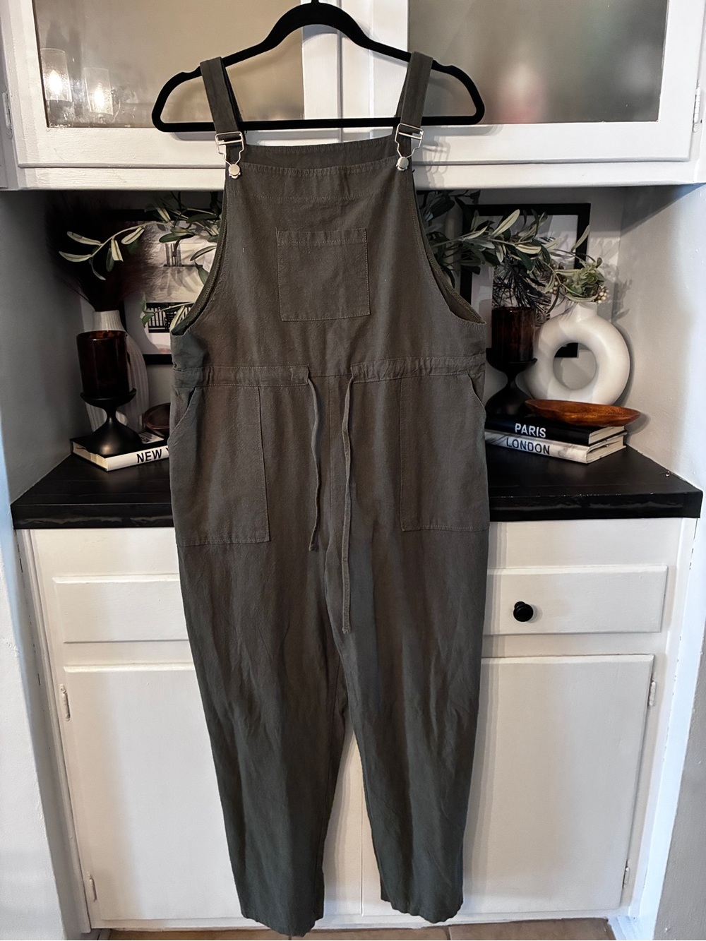 Olive Utility Drawstring Jumpsuit